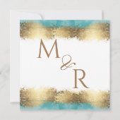 Eenvoudige gouden folie en minimalistisch waterbla (Achterkant)