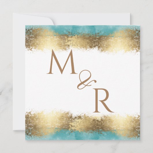 Eenvoudige gouden folie en minimalistisch waterbla (Achterkant)