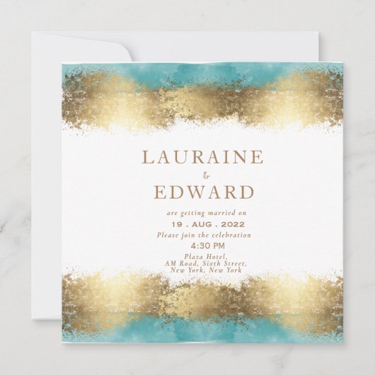 Eenvoudige gouden folie en minimalistisch waterbla (Voorkant)