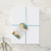 Eenvoudige gouden folie en minimalistisch waterbla cadeaulabel (Met Touw)