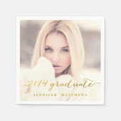 Eenvoudige gouden folie Foto Afstuderen Papieren s Servetten (Voorkant)