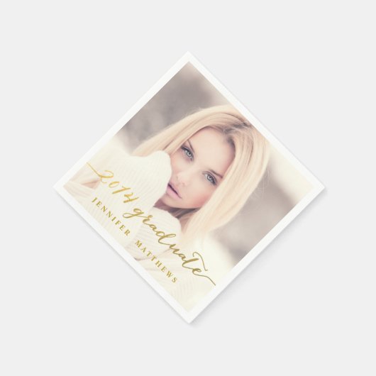 Eenvoudige gouden folie Foto Afstuderen Papieren s Servetten (Hoek)