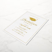 Eenvoudige gouden folie lijst afstudeerfeestuitnod folie feestdagenkaart (Gedraaid)