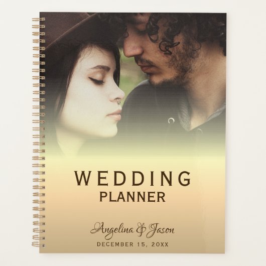 Eenvoudige Gouden Foto Bruiloft Planner (Voorkant)