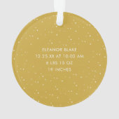 Eenvoudige gouden foto Eerste Kerstmis Elegante Ba Ornament (achterkant)