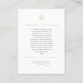 Eenvoudige Gouden Foto Orthodoxe Begrafenisgebed K Plaatskaartje (Achterkant)