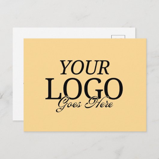 Eenvoudige Gouden Gele Logo met QR Code Business Briefkaart (Voorkant / Achterkant)