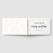 Eenvoudige gouden geometrische lijnen bruiloft gastenboek (Volledig)
