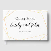 Eenvoudige gouden geometrische lijnen bruiloft gastenboek (Voorkant)