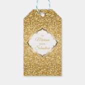 Eenvoudige gouden glitter met vonken cadeaulabel (Voorkant)