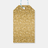 Eenvoudige gouden glitter met vonken cadeaulabel (Achterkant)