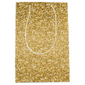 Eenvoudige gouden glitter textuur medium cadeauzakje (Voorkant)