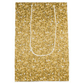Eenvoudige gouden glitter textuur medium cadeauzakje (Achterkant)