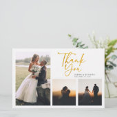 Eenvoudige gouden handgeschreven trouwtrouwkaart briefpapier (Staand voorkant)