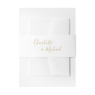 Eenvoudige Gouden Handtekening Script Uitnodigingen Wikkel