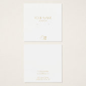 Eenvoudige gouden hartritmehouder vierkante visitekaartjes (Voorkant /achterkant)