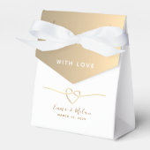 Eenvoudige gouden kalligrafie bruiloft gunst doos bedankdoosjes (Voorkant Zijde)