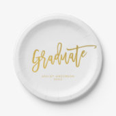 Eenvoudige Gouden Kalligrafie Script Graduation Pa Papieren Bordje (Voorkant)