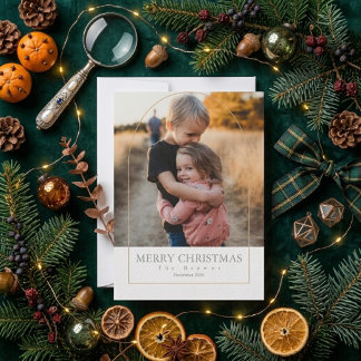 Eenvoudige gouden kerstkaart