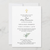 Eenvoudige gouden kruis Eerste Heilige Communie Kaart (Voorkant)