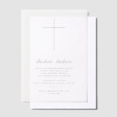 Eenvoudige gouden kruis script doop vellum uitnodigingen (Offset)
