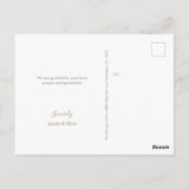 Eenvoudige gouden kruis witte baby jongen dank u d briefkaart (Achterkant)