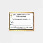 Eenvoudige Gouden Kruiskerk Pastor Benoeming Post-it® Notes (Voorkant)