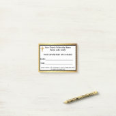 Eenvoudige Gouden Kruiskerk Pastor Benoeming Post-it® Notes (Op bureau)