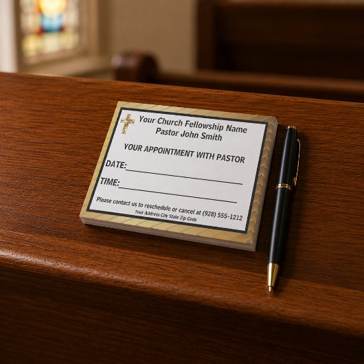 Eenvoudige Gouden Kruiskerk Pastor Benoeming Post-it® Notes