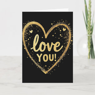 Eenvoudige Gouden Liefde Hart Kaart