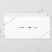Eenvoudige gouden lijnen Modern Business Gift Cert (Voorkant)