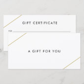 Eenvoudige gouden lijnen Modern Business Gift Cert (Voorkant / Achterkant)