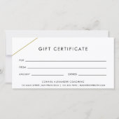 Eenvoudige gouden lijnen Modern Business Gift Cert (Achterkant)