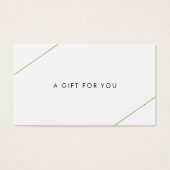 Eenvoudige gouden lijnen Modern Business Gift Cert Visitekaartje (Voorkant)