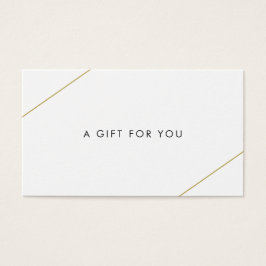 Eenvoudige gouden lijnen Modern Business Gift Cert Visitekaartje