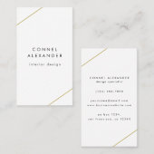 Eenvoudige gouden lijnen Modern Elegant Visitekaartje (Voorkant / Achterkant)
