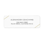 Eenvoudige gouden lijnen Modern retouradres Etiket (Voorkant)