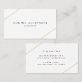 Eenvoudige gouden lijnen Modern Visitekaartje (Voorkant / Achterkant)