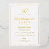 Eenvoudige gouden lijst apotheek afstuderen ceremo folie uitnodiging (Voorkant)
