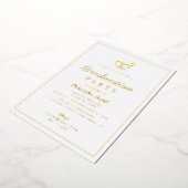 Eenvoudige gouden lijst apotheek afstuderen ceremo folie uitnodiging (Gedraaid)
