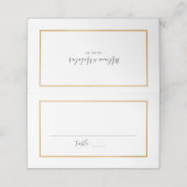 Eenvoudige gouden Lijst bruiloft receptie Plaatskaartje (Buitenkant ongevouwen)