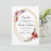 eenvoudige gouden lijst chique Waterverf Bloemen b Kaart (Staand voorkant)