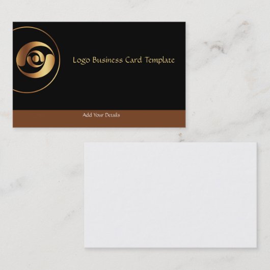 Eenvoudige gouden Logo Gold Circles Corporate Visitekaartje (Voorkant / Achterkant)