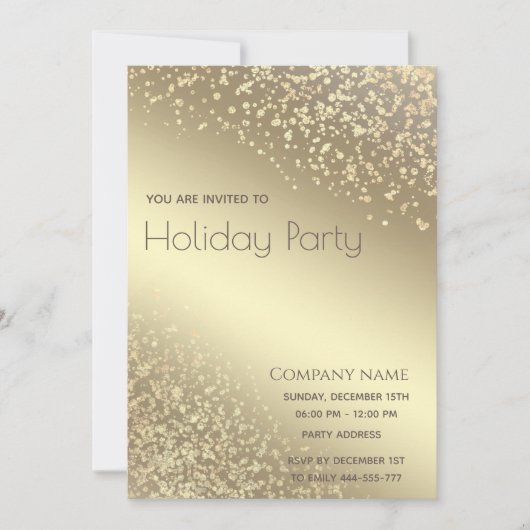 Eenvoudige gouden lux verblinden corporate Holiday Kaart (Voorkant)