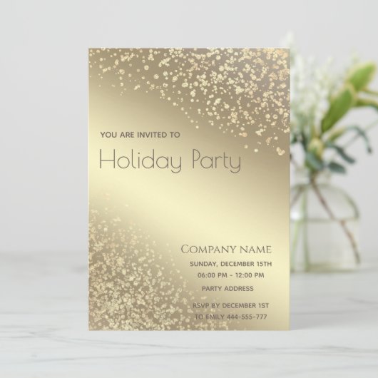 Eenvoudige gouden lux verblinden corporate Holiday Kaart (Staand voorkant)