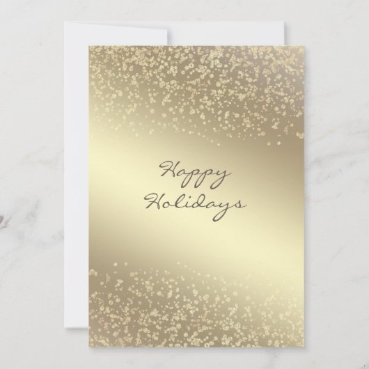 Eenvoudige gouden lux verblinden corporate Holiday Kaart (Achterkant)