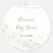 Eenvoudige gouden minimalistische baby shower favo ronde sticker (Voorkant)