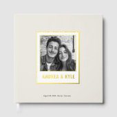 Eenvoudige gouden minimalistische Lijst trouwfoto Gastenboek (Voorkant)