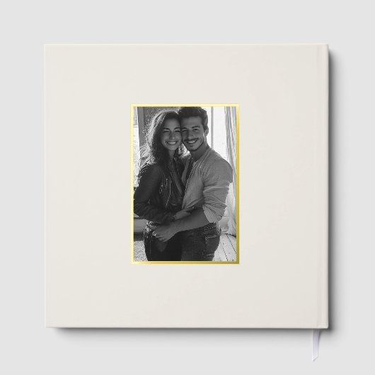 Eenvoudige gouden minimalistische Lijst trouwfoto Gastenboek (Achterkant)