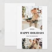 Eenvoudige Gouden Minimalistische Meerdere Foto 20 Feestdagenkaart (Voorkant / Achterkant)